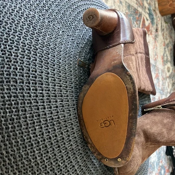 🔥🔥🔥🔥🔥UGG suede /leather high heels women’s boots🔥🔥🔥🔥 - Picture 4 of 8